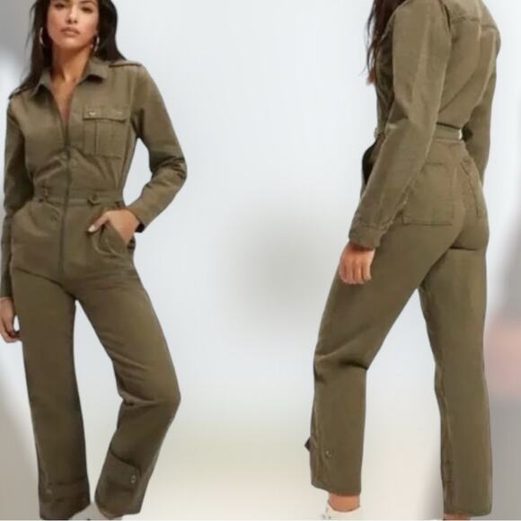 Good American NWT Desert Flight Jumpsuit Envy Green Size Medium - Picture 2 of 8